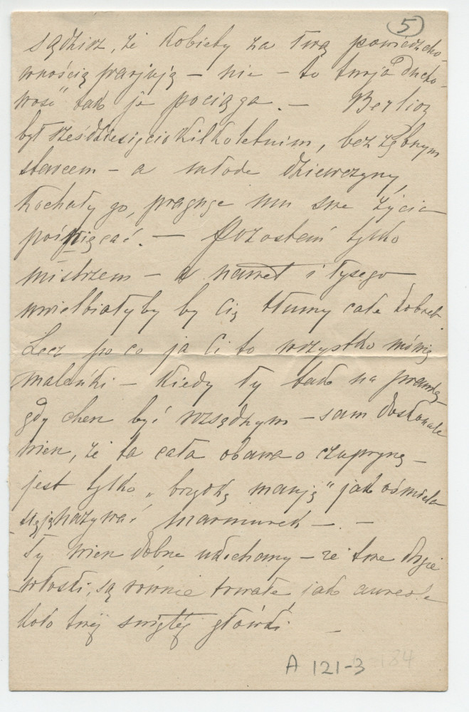 Lettre adressée (en polonais) par Hélène Gorska à Paderewski, en Galicie (?), de Paris le 11 septembre 1889 (1-5)
