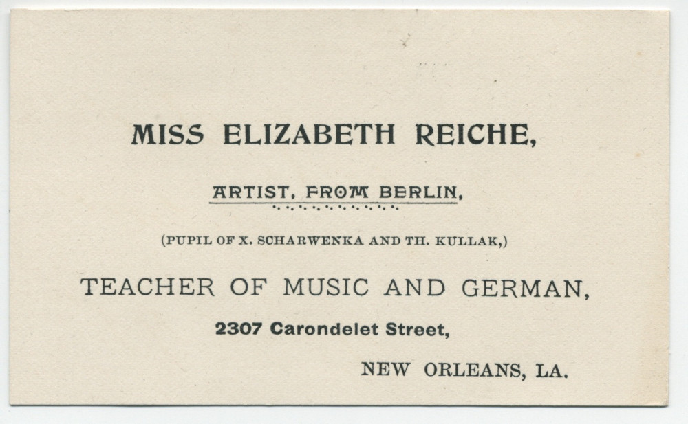 Lettre (avec enveloppe) adressée (en [mauvais] anglais) par Elizabeth Reiche à «Monsieur Paderewski, The renowed Pianist, New York», de La Nouvelle-Orléans le 30 décembre 1895