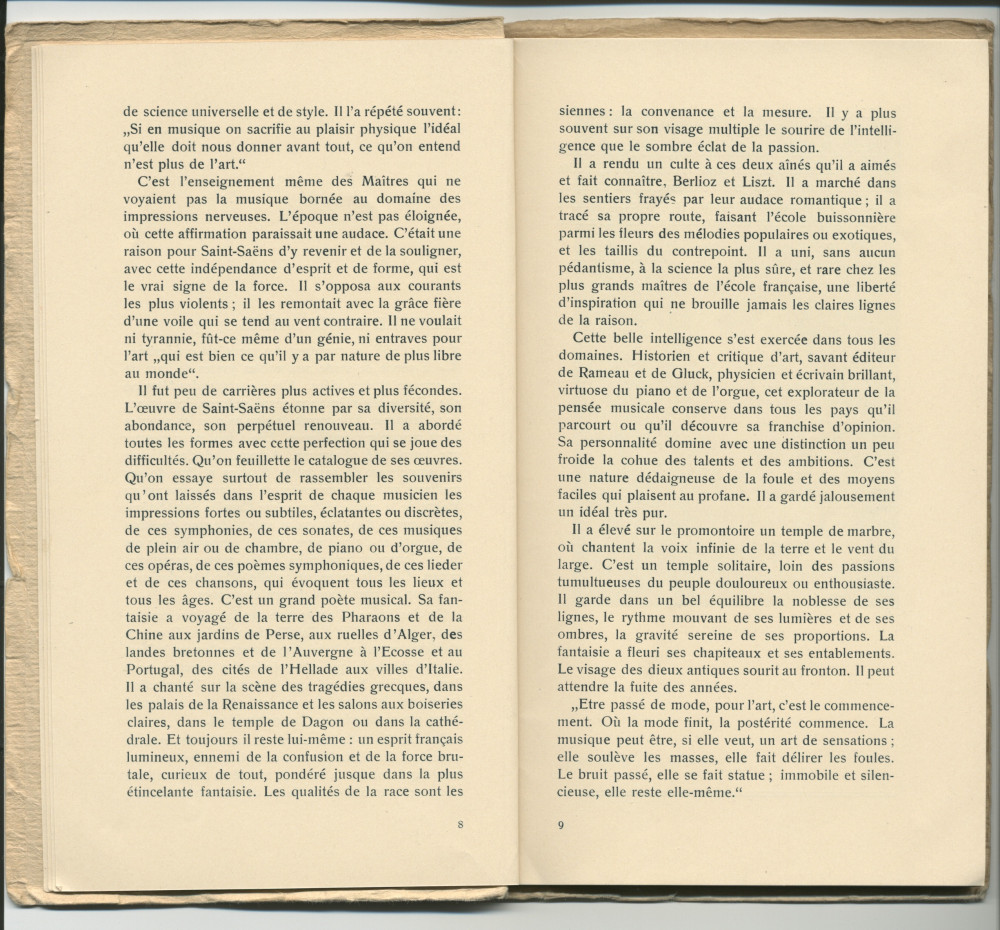 Libretto des Fêtes musicales en l'honneur de Camille Saint-Saëns organisées du 18 au 21 mai 1913 au Casino du Rivage et au Temple Saint-Martin à Vevey avec le concours de Camille Saint-Saëns, Ignace Paderewski et Gustave Doret (a-f)