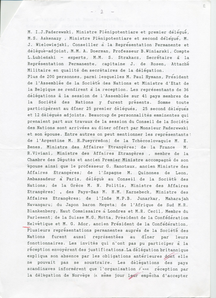 «Dîner à l'hôtel des Bergues à Genève, mercredi 8 décembre 1920» – Traduction française d'un récit en polonais du Prof. Krzysztof Dabrowski