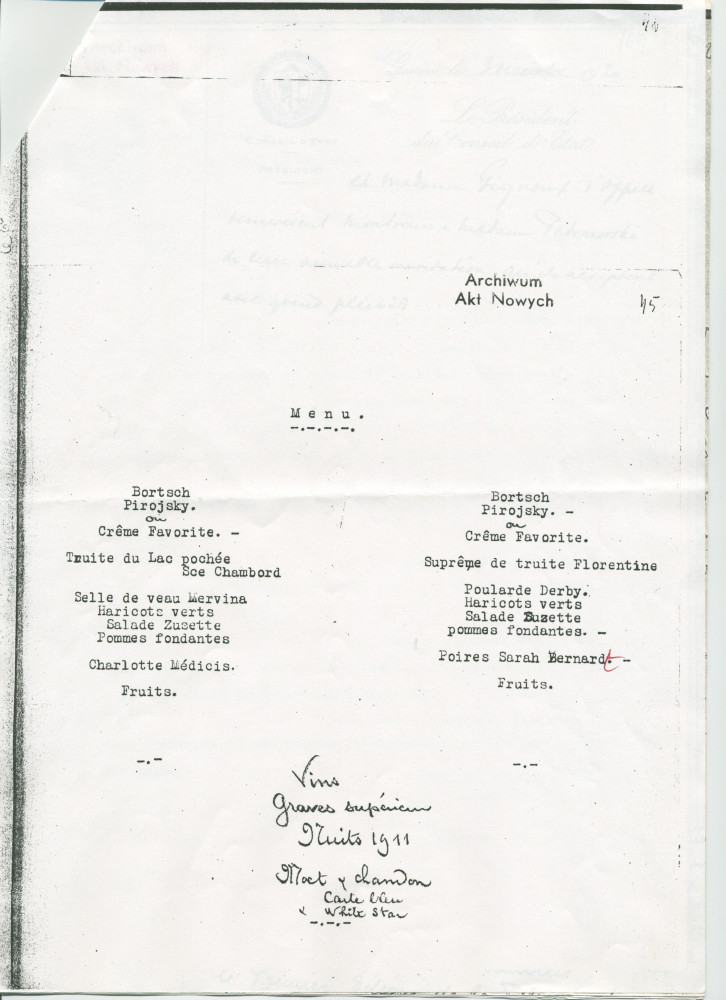 «Dîner à l'hôtel des Bergues à Genève, mercredi 8 décembre 1920» – Traduction française d'un récit en polonais du Prof. Krzysztof Dabrowski