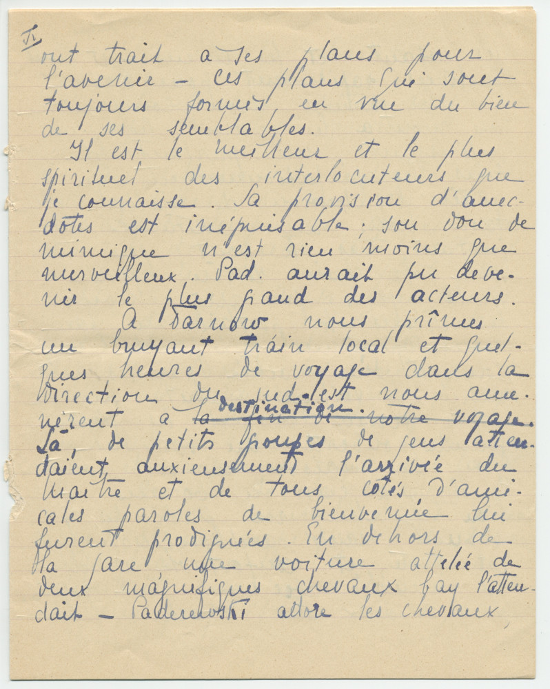 Reproduction manuscrite de divers articles de presse sur Paderewski (sans réf. claires la plupart du temps) par Lydia Opienska-Barblan (probablement tirés d'un pressbook)