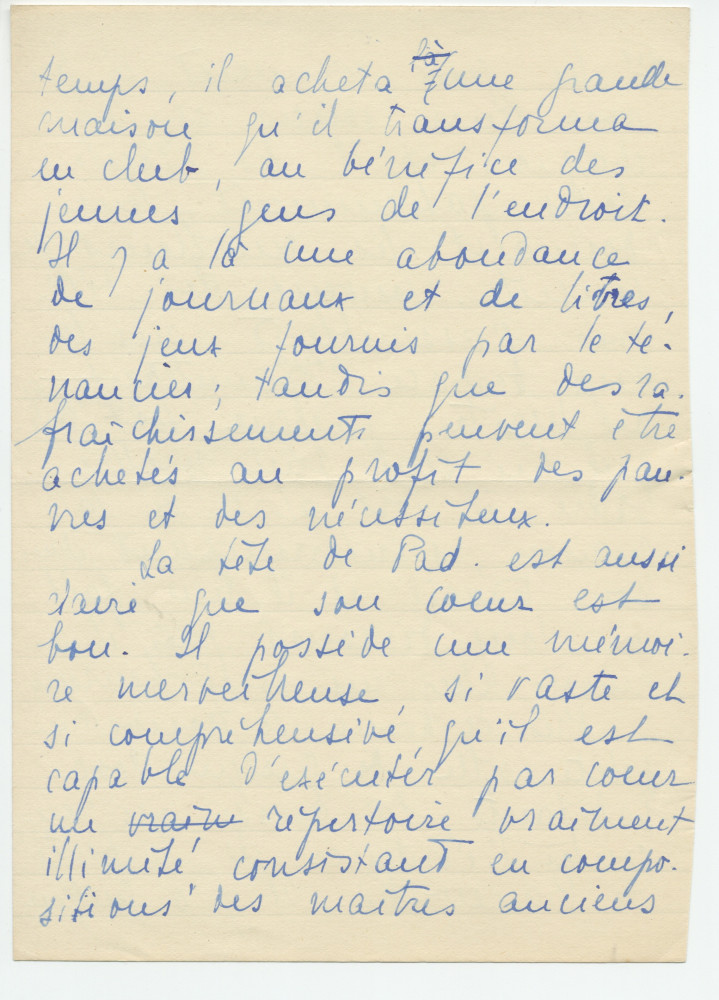 Reproduction manuscrite de divers articles de presse sur Paderewski (sans réf. claires la plupart du temps) par Lydia Opienska-Barblan (probablement tirés d'un pressbook)