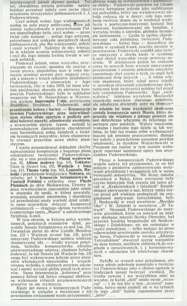 «Ignacy J. Paderewski» – Biographie en polonais rédigée par Henryk Opienski (sans réf.)