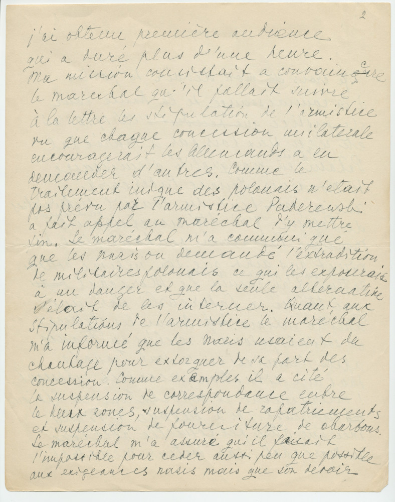 Récit manuscrit (avec saisie dactylographiée) de Sylwin Strakacz rédigé probablement en 1945 à destination de la Haute cour de justice (de France?), pour «justifier» ses démarches auprès du maréchal Pétain en juin 1940 à la demande de Paderewski