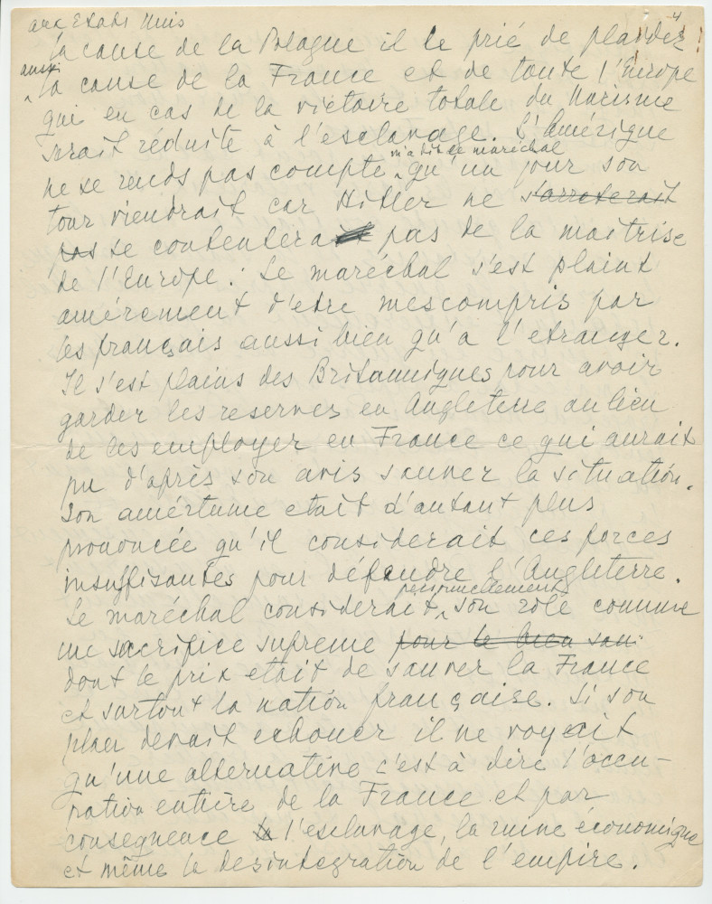 Récit manuscrit (avec saisie dactylographiée) de Sylwin Strakacz rédigé probablement en 1945 à destination de la Haute cour de justice (de France?), pour «justifier» ses démarches auprès du maréchal Pétain en juin 1940 à la demande de Paderewski