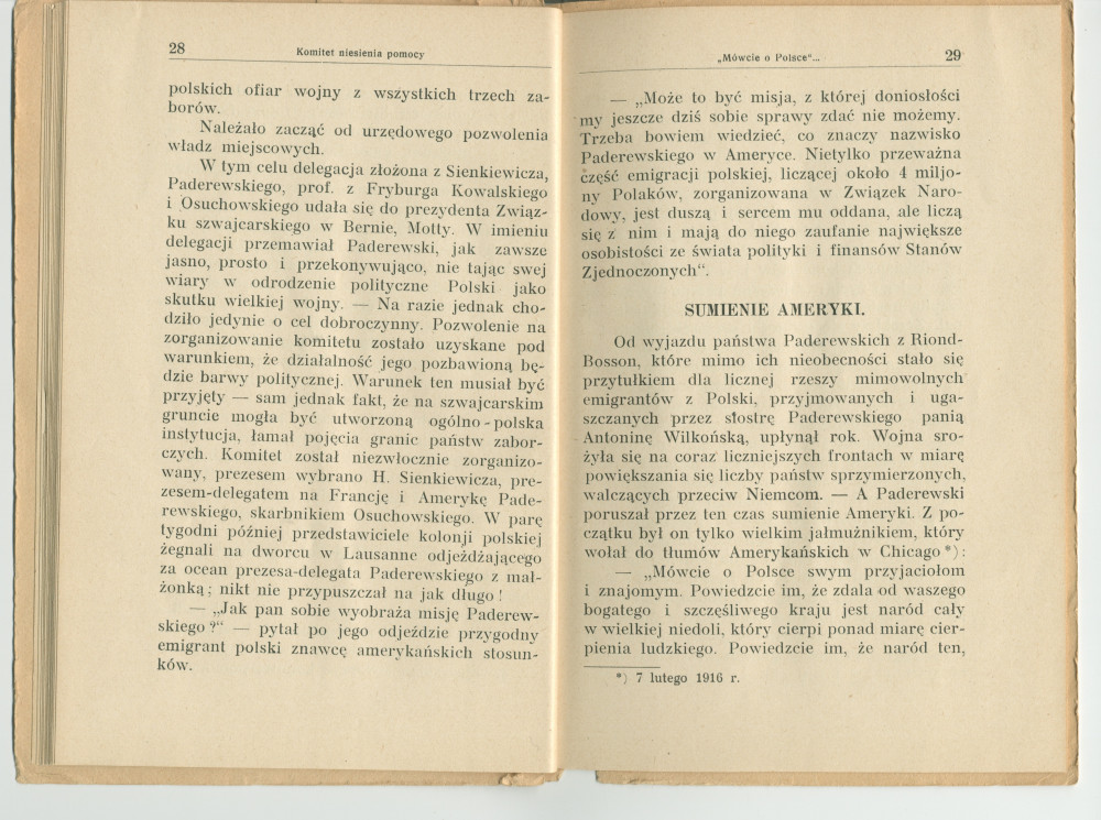 «Ignacy J. Paderewski» – Biographie en polonais à destination des écoliers rédigée par Henryk Opienski, parue à Lwów en 1933 sous la forme d'une petite brochure de 36 pages