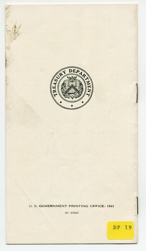 «Buy a Share in America» [Achetez une action en Amérique] – Plaquette de l'allocution radiodiffusée prononcée par Paderewski le 16 mai 1941 sur le Red Network de la National Broadcasting Company