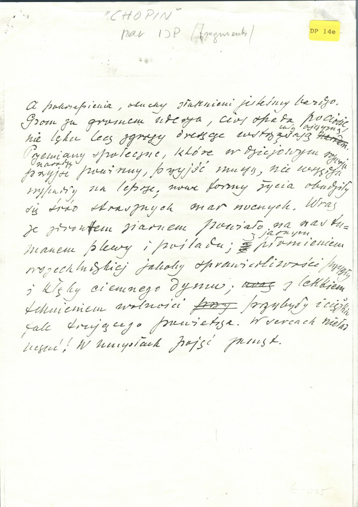 «Chopin» – Plaquette de la traduction française (par Paul Cazin) du discours prononcé par Paderewski le 23 octobre 1910 à Lwów devant l'Union des musiciens polonais, à l'occasion des célébrations du centenaire de la naissance du compositeur (Ed. de la revu