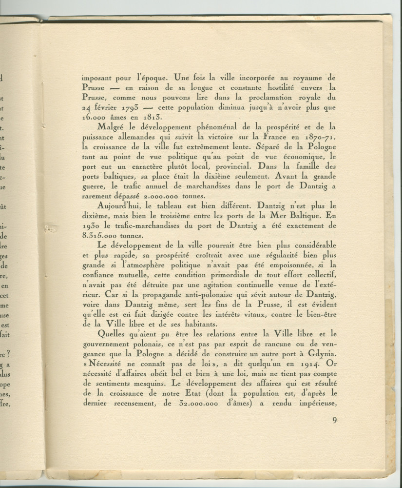 «La Pologne et la Paix» – Plaquette de l'allocution prononcée par Paderewski le 18 mai 1932 au banquet donné en son honneur à l'Hôtel Astor, à New York, par la Chambre de commerce américano-polonaise, le «Civil Forum» et le Conseil des relations étrangère