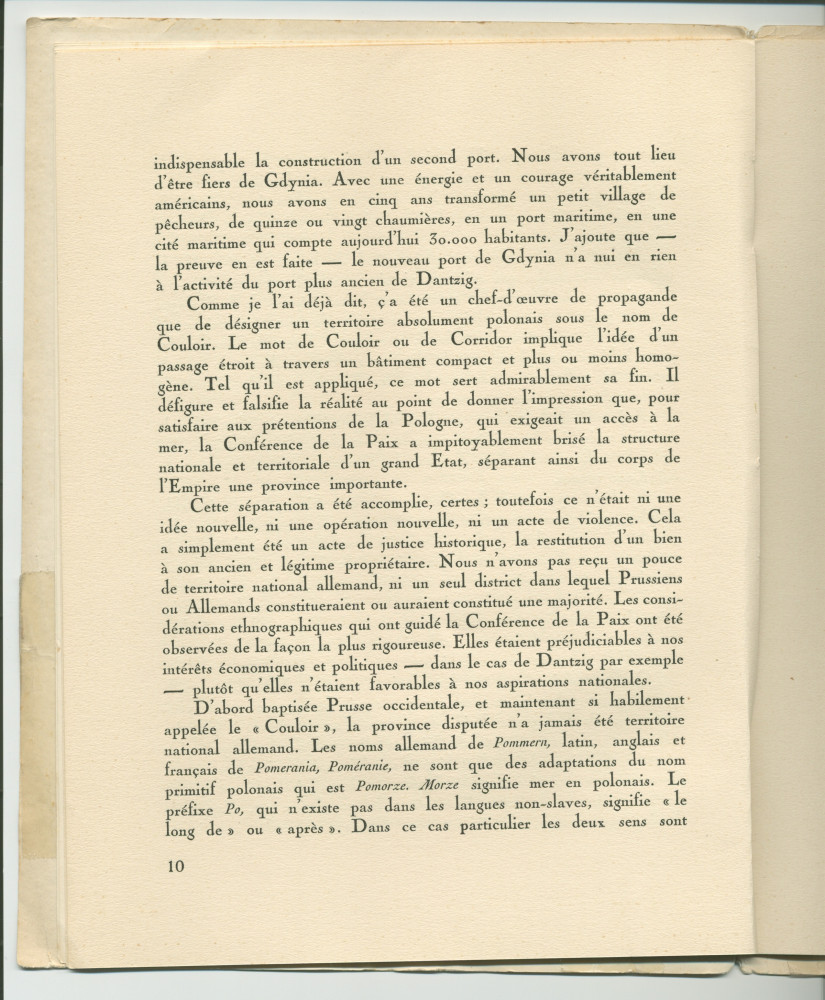 «La Pologne et la Paix» – Plaquette de l'allocution prononcée par Paderewski le 18 mai 1932 au banquet donné en son honneur à l'Hôtel Astor, à New York, par la Chambre de commerce américano-polonaise, le «Civil Forum» et le Conseil des relations étrangère