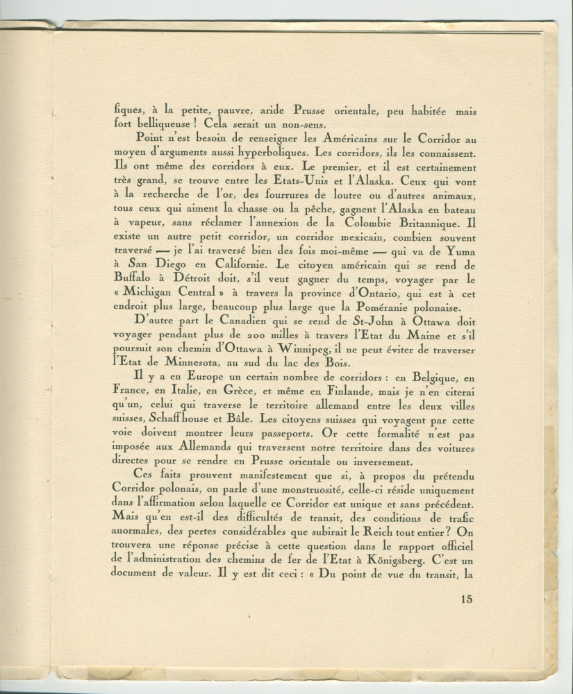 «La Pologne et la Paix» – Plaquette de l'allocution prononcée par Paderewski le 18 mai 1932 au banquet donné en son honneur à l'Hôtel Astor, à New York, par la Chambre de commerce américano-polonaise, le «Civil Forum» et le Conseil des relations étrangère