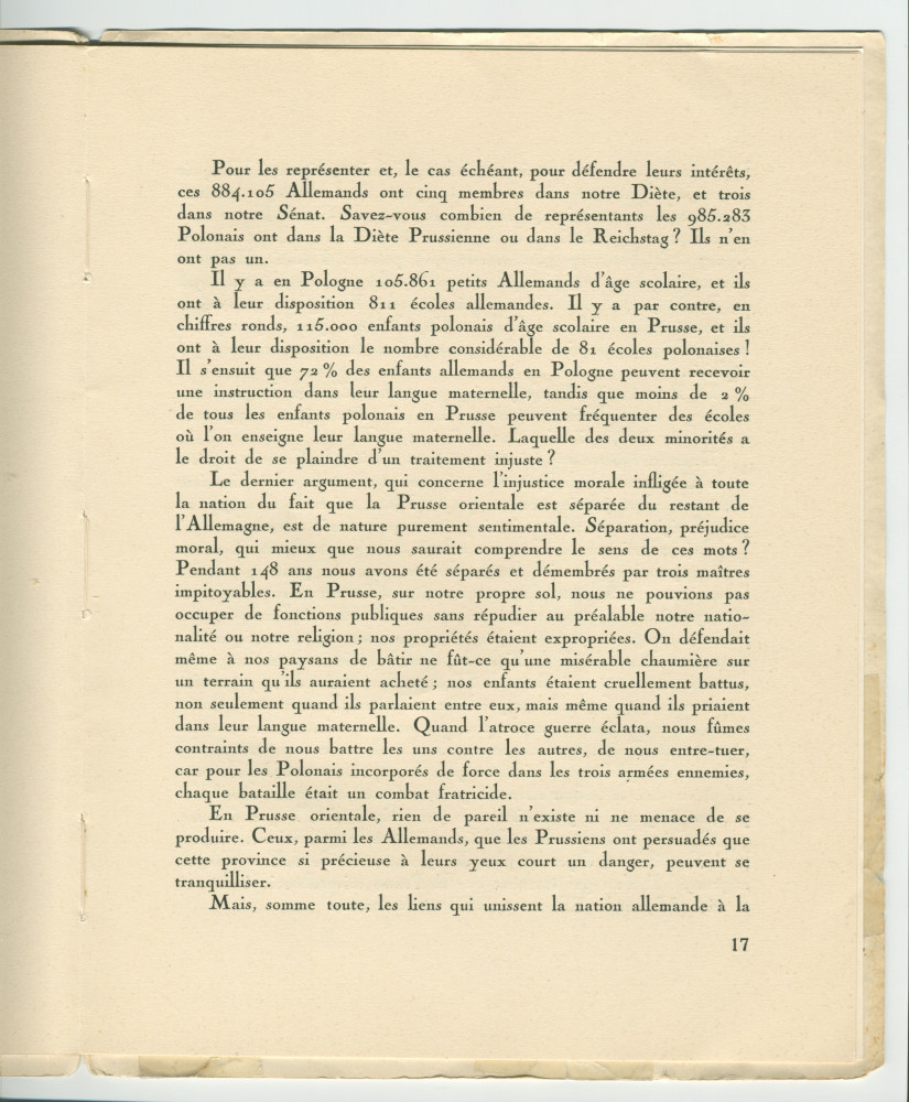 «La Pologne et la Paix» – Plaquette de l'allocution prononcée par Paderewski le 18 mai 1932 au banquet donné en son honneur à l'Hôtel Astor, à New York, par la Chambre de commerce américano-polonaise, le «Civil Forum» et le Conseil des relations étrangère
