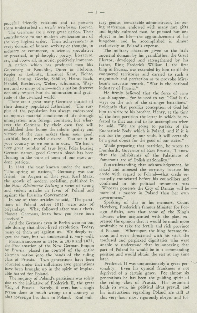«La Pologne et la Paix» – Plaquette de l'allocution prononcée par Paderewski le 18 mai 1932 au banquet donné en son honneur à l'Hôtel Astor, à New York, par la Chambre de commerce américano-polonaise, le «Civil Forum» et le Conseil des relations étrangère