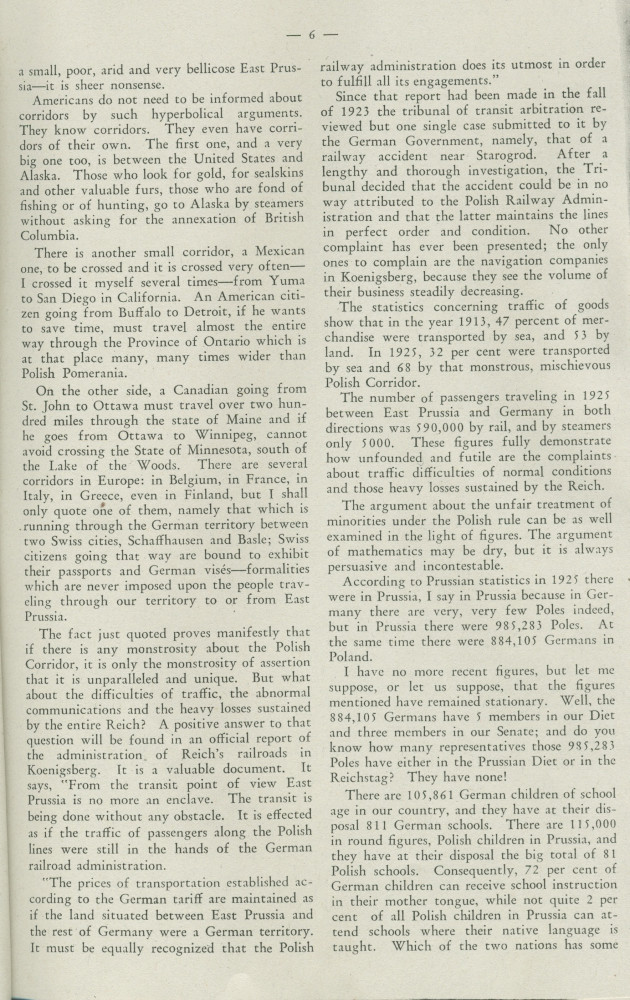 «La Pologne et la Paix» – Plaquette de l'allocution prononcée par Paderewski le 18 mai 1932 au banquet donné en son honneur à l'Hôtel Astor, à New York, par la Chambre de commerce américano-polonaise, le «Civil Forum» et le Conseil des relations étrangère
