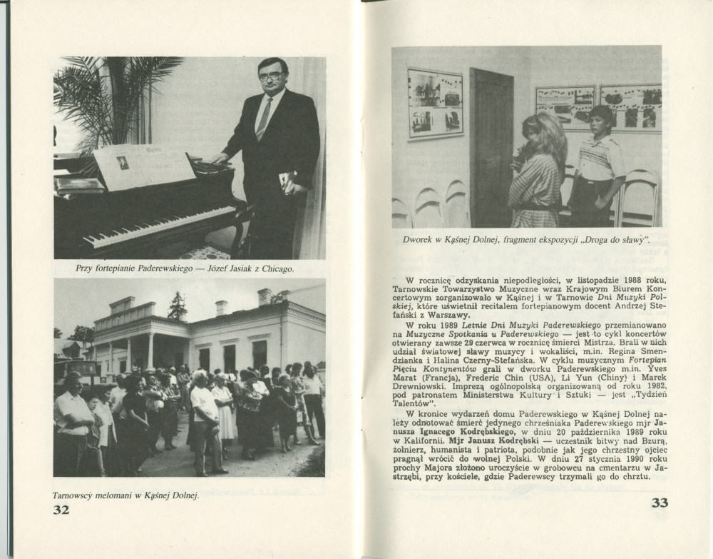 «Dom w ojczyznie – Ignacy Jan Paderewski w Kasnej Dolnej» [La maison dans sa patrie – IJP à Kasna Dolna] – Brochure de Franciszek Pulit éditée en 1990 par la Fondation Paderewski de Chicago