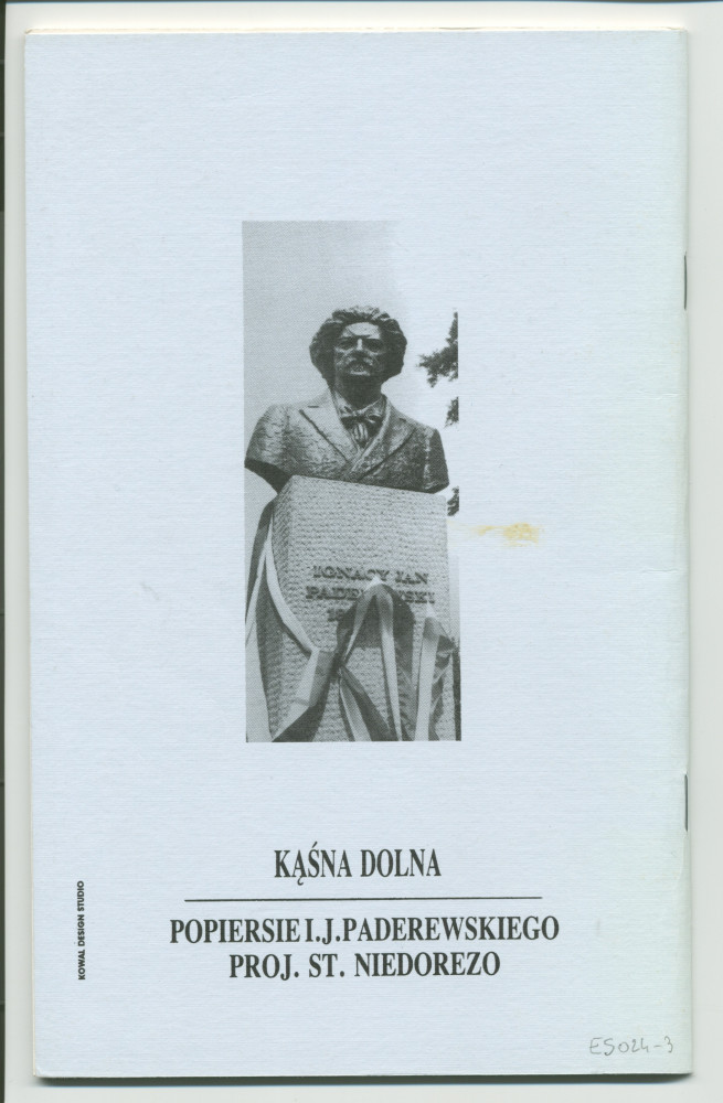 «Dom w ojczyznie – Ignacy Jan Paderewski w Kasnej Dolnej» [La maison dans sa patrie – IJP à Kasna Dolna] – Brochure de Franciszek Pulit éditée en 1990 par la Fondation Paderewski de Chicago