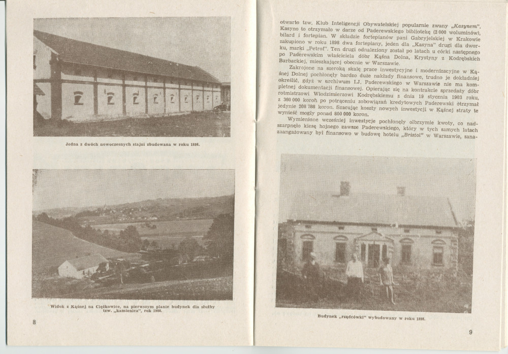 «Ignacy Jan Paderewski w Kasnej Dolnej» [IJP à Kasna Dolna] – Brochure de Franciszek Pulit éditée en 1986 (sans doute pour ses visiteurs) par la «Tarnowskie Towarzystwo Muzyczne» [Société de musique de Tarnów]