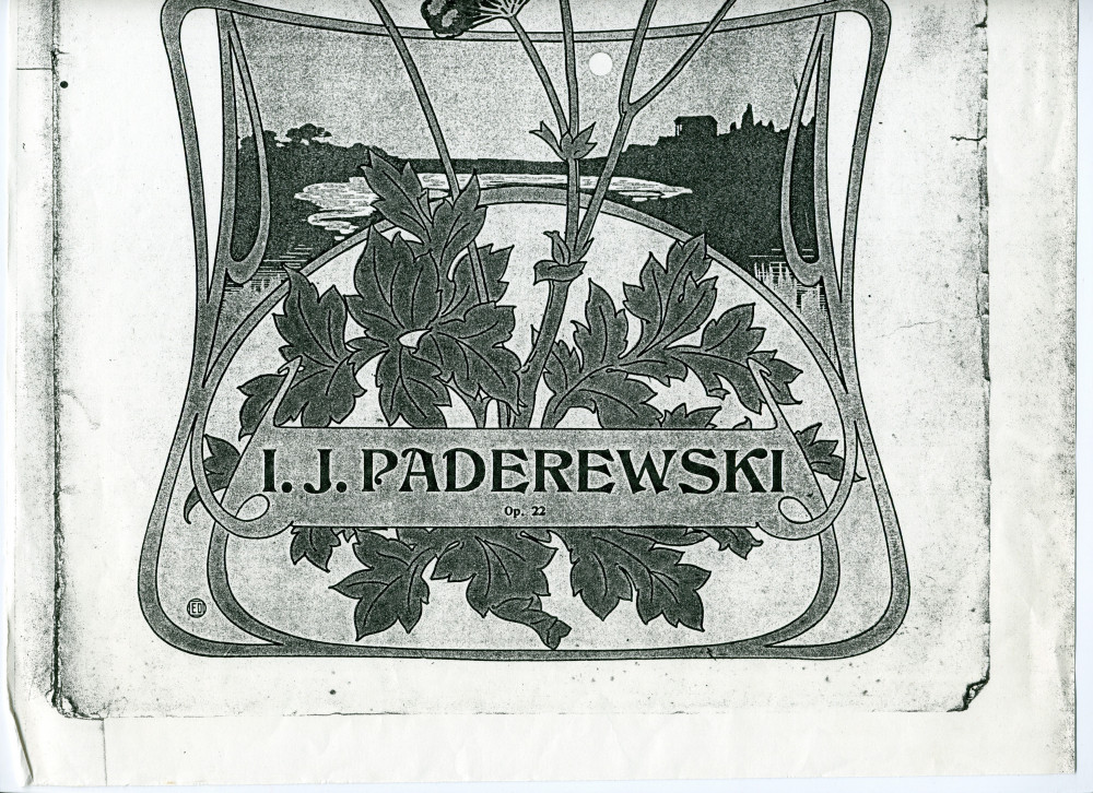 Partition de la mélodie n° 1 «Dans la forêt» tirée des «Douze mélodies sur des poésies de Catulle Mendès» pour voix et piano op. 22 n° 1 de Paderewski (Au Ménestrel / Heugel & Cie, Paris – photocopie)