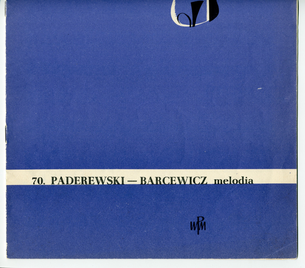 Partition de la transcription pour violon et piano par Stanis?aw Barcewicz de la «Mélodie» tirée des «Miscellanea, série de morceaux pour piano» op. 16 n° 2 de Paderewski (PWM, Cracovie)