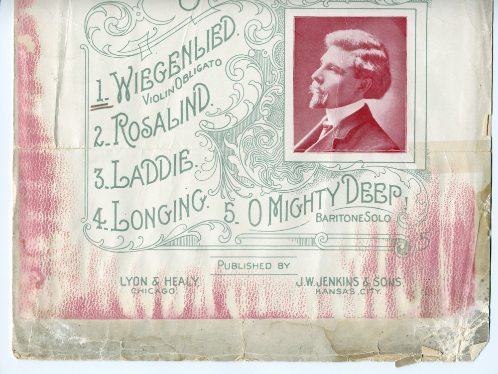 Partition du premier des «Five Songs» op. 11 de Will George Butler (1876-1955), «Wiegenlied» avec violon obligé (Lyon & Healy, Chicago, 1901) – dédicace manuscrite «To I. J. Paderewski, very sincerely»