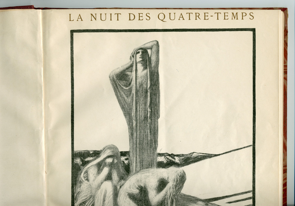 Partition (pour chant et piano) de «La Nuit des Quatre-Temps, Légende en 4 actes» de René Morax (1873-1963) (texte) et Gustave Doret (1866-1943) – «à Paderewski» (Fœtisch Frères SA, Editeurs, Lausanne, 1912 – reliure cartonnée)