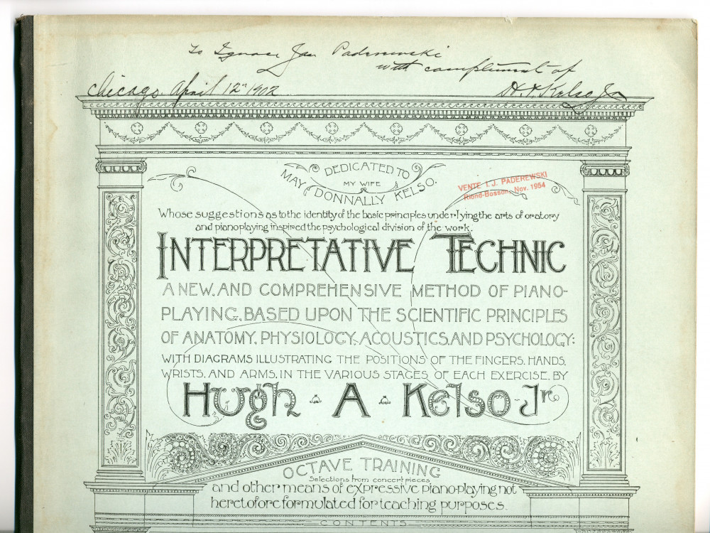 Partition de l'«Interpretative Technic, A New and Comprehensive Method of Piano-Playing, Based upon the Scientific Principles of Anatomy, Physiology, Acoustics and Psychology – Book II…» de Hugh A. Kelso Jr.