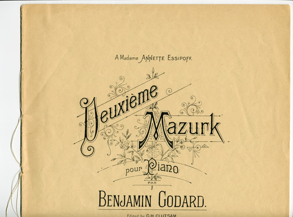Partition de la «Deuxième Mazurk pour piano» de Benjamin Godard (J. Hamelle, Paris – dédicace «à Madame Annette Essipoff»)
