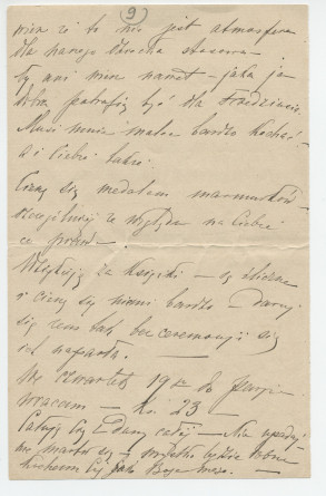 Lettre adressée (en polonais) par Hélène Gorska à Paderewski, en Galicie (?), de Paris le 11 septembre 1889 (6-7)