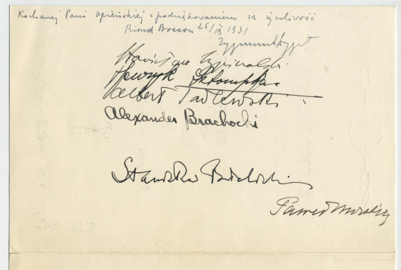 Programme dédicacé d'une séance de musique donnée à Riond-Bosson le 26 août 1931 par cinq élèves de Paderewski