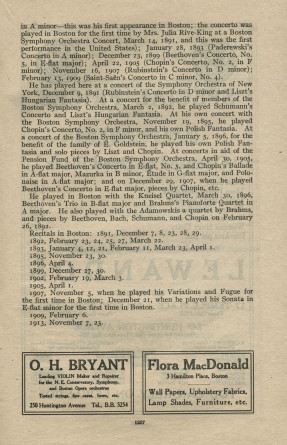 Libretto du 18e concert de la saison 1912-1913 du Boston Symphony Orchestra donné le 13 mars 1913 au Symphony Hall de Boston sous la direction de Karl Muck, avec la participation de Paderewski dans son Concerto pour piano