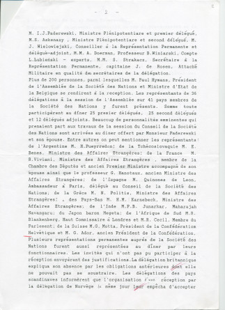 «Dîner à l'hôtel des Bergues à Genève, mercredi 8 décembre 1920» – Traduction française d'un récit en polonais du Prof. Krzysztof Dabrowski
