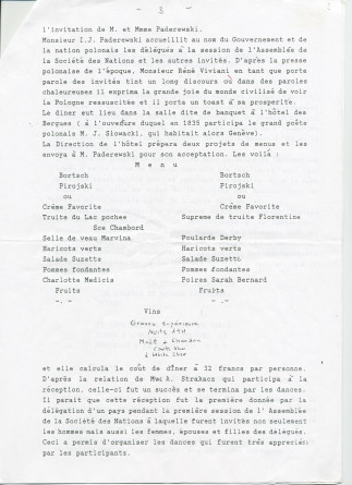 «Dîner à l'hôtel des Bergues à Genève, mercredi 8 décembre 1920» – Traduction française d'un récit en polonais du Prof. Krzysztof Dabrowski