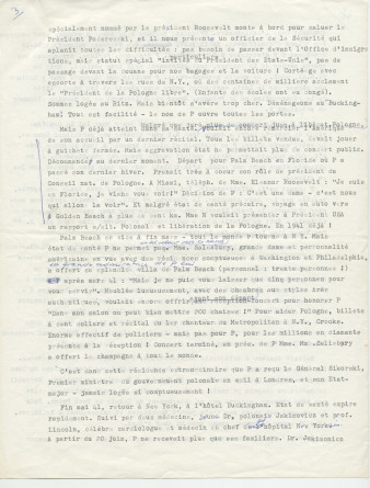 Notes dactylographiées d'entrevues réalisées par Hugo Faesi à Dallas les 19-20 décembre 1978 et 4 janvier 1979 à Dallas avec Ignace G. LaGrange (alias Kollupajlo), dernier secrétaire de Paderewski, au sujet de la fin de vie et de la succession du maître