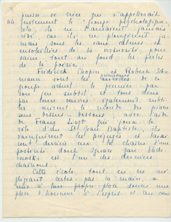 «La personnalité dans l'art de jouer du piano» – Texte manuscrit rédigé par Lydia Opienska-Barblan (sans réf. de publication) (avec saisie dactylographiée en 3 étapes)