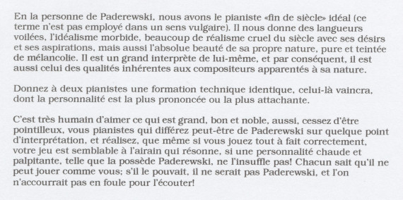 «La personnalité dans l'art de jouer du piano» – Texte manuscrit rédigé par Lydia Opienska-Barblan (sans réf. de publication) (avec saisie dactylographiée en 3 étapes)