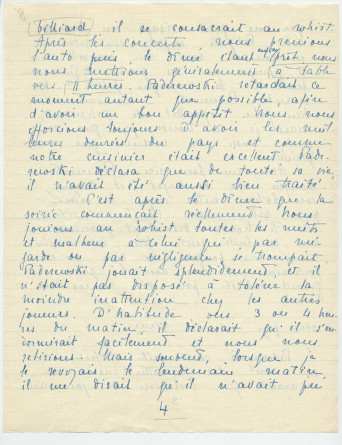 Reproduction manuscrite de divers articles de presse sur Paderewski (sans réf. claires la plupart du temps) par Lydia Opienska-Barblan (probablement tirés d'un pressbook)