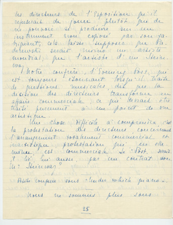 Reproduction manuscrite de divers articles de presse sur Paderewski (sans réf. claires la plupart du temps) par Lydia Opienska-Barblan (probablement tirés d'un pressbook)