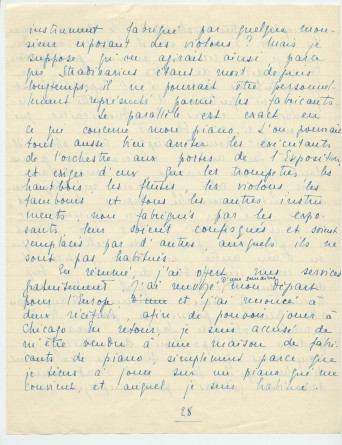 Reproduction manuscrite de divers articles de presse sur Paderewski (sans réf. claires la plupart du temps) par Lydia Opienska-Barblan (probablement tirés d'un pressbook)