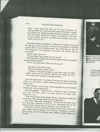 «Paderewski: The Noblest Spirit of Them All» [Le plus noble esprit parmi tous] – Chapitre 34 du livre «Evenings With Horowitz – A Personal Portrait» [Soirées avec Horowitz – Un portrait personnel] de David Dubal, publié en 1991 à New York chez Birch Lane