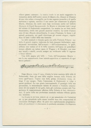 «Paderewski – saggio di una sintesi» [Essai d'une synthèse] – Brochure en italien de Matteo (ou Mateusz) Glinski (ou Hercenstein), tiré à part de «La Rassegna Musicale», éditée en 1941 chez Felice Le Monnier à Florence