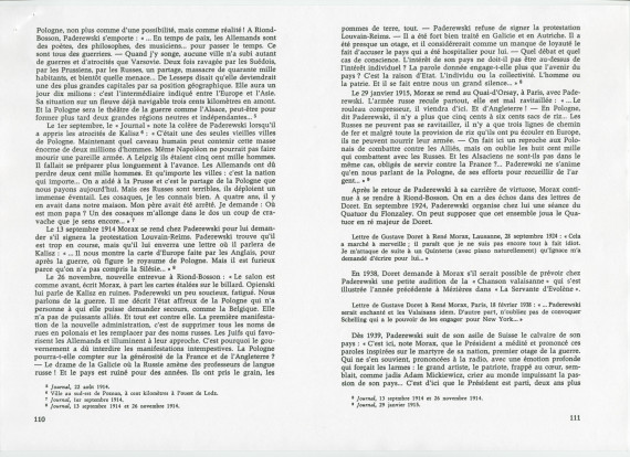 «Ignace Paderewski et Igor Stravinski» – Chapitre VIII du livre «René Morax et son temps» de Pierre Meylan, paru en 1973 aux Editions du Cervin
