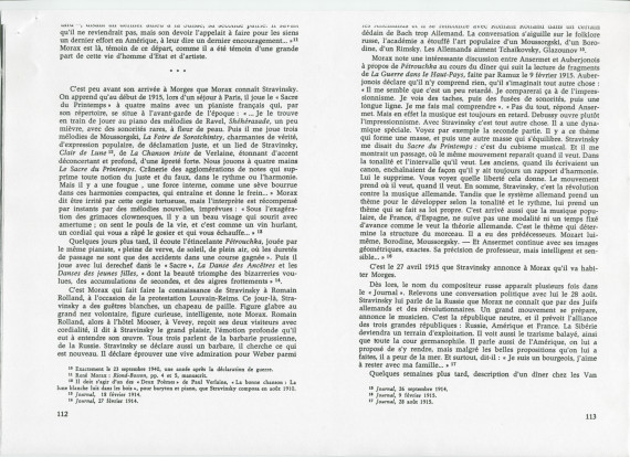 «Ignace Paderewski et Igor Stravinski» – Chapitre VIII du livre «René Morax et son temps» de Pierre Meylan, paru en 1973 aux Editions du Cervin