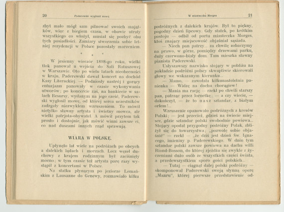«Ignacy J. Paderewski» – Biographie en polonais à destination des écoliers rédigée par Henryk Opienski, parue à Lwów en 1933 sous la forme d'une petite brochure de 36 pages