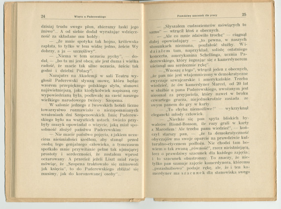 «Ignacy J. Paderewski» – Biographie en polonais à destination des écoliers rédigée par Henryk Opienski, parue à Lwów en 1933 sous la forme d'une petite brochure de 36 pages