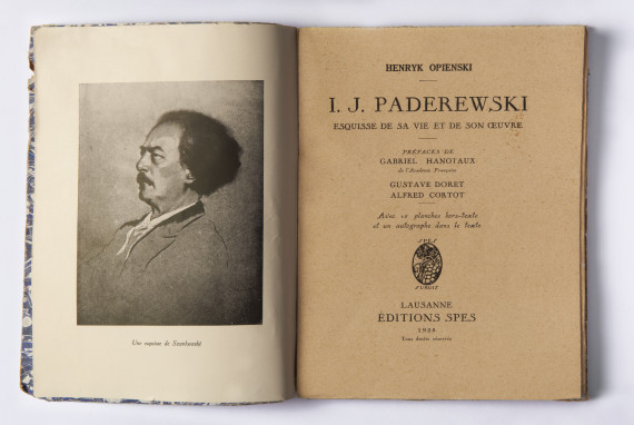 Première biographie de Paderewski parue en 1928 aux Editions Spes à Lausanne sous la plume de son compatriote et ami Henryk Opienski