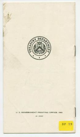 «Buy a Share in America» [Achetez une action en Amérique] – Plaquette de l'allocution radiodiffusée prononcée par Paderewski le 16 mai 1941 sur le Red Network de la National Broadcasting Company