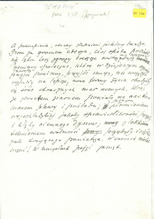 «Chopin» – Plaquette de la traduction française (par Paul Cazin) du discours prononcé par Paderewski le 23 octobre 1910 à Lwów devant l'Union des musiciens polonais, à l'occasion des célébrations du centenaire de la naissance du compositeur (Ed. de la revu