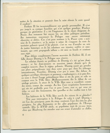 «La Pologne et la Paix» – Plaquette de l'allocution prononcée par Paderewski le 18 mai 1932 au banquet donné en son honneur à l'Hôtel Astor, à New York, par la Chambre de commerce américano-polonaise, le «Civil Forum» et le Conseil des relations étrangère