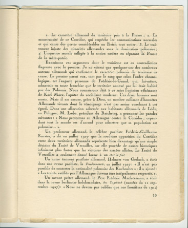 «La Pologne et la Paix» – Plaquette de l'allocution prononcée par Paderewski le 18 mai 1932 au banquet donné en son honneur à l'Hôtel Astor, à New York, par la Chambre de commerce américano-polonaise, le «Civil Forum» et le Conseil des relations étrangère